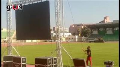 بالفيديو.. شاشات عملاقة باستاد بورسعيد قبل نهائي الكأس