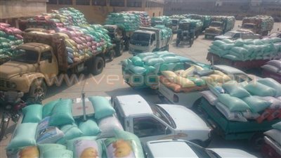 بالصور.. تكدس سيارات القمح بالبحيرة بسبب شرط حيازة الأراضي