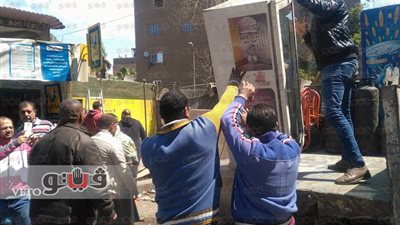 بالصور.. حملة لإزالة الإشغالات بحي شمال الجيزة