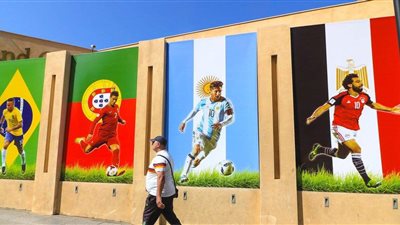 محمد صلاح على جدران شوارع لبنان بجوار رونالدو وميسي ونيمار