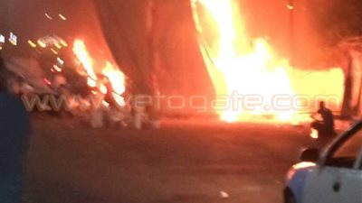 حريق ثلاجة داخل شادر «أهلا رمضان» نتيجة ماس كهربائي بمطروح