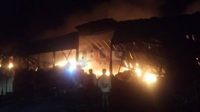 اللقطات الأولى لحريق مصنع الغزل والنسيج في الإسماعيلية