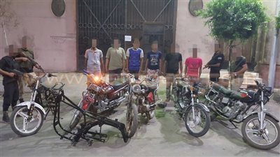 بالصور.. ضبط تشكيل عصابي تخصص في سرقة الدراجات النارية بـ«طوخ»