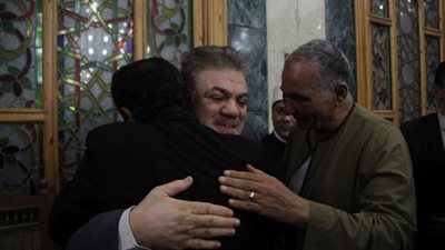 السيد البدوى ووزير الري في عزاء شقيق رئيس حزب الوفد