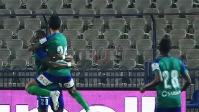 لاعبو المقاصة يحتفلون بالفوز على الإنتاج ودخول المربع الذهبي