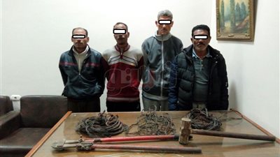 ضبط تشكيل عصابي لسرقة كابلات كهرباء حاويات ميناء دمياط (صور)