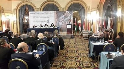 بالصور.. وزيرة الهجرة تلقي كلمة باجتماع كنائس الشرق في عمان