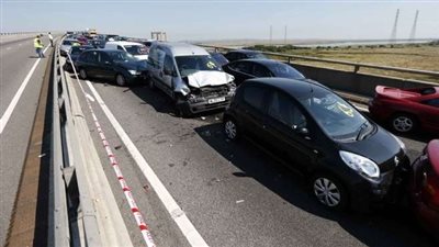 تفاصيل حادث تصادم 13 سيارة أعلي الطريق الدائري بـ«أكتوبر»