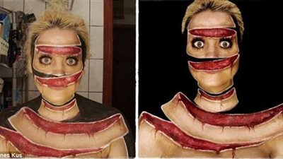 بالصور.. فنانة مكياج تثير ضجة بتغيير وجهها