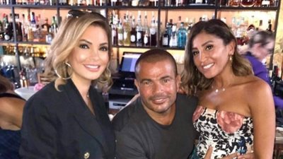 صورة رومانسية لـ عمرو دياب ودينا الشربيني تثير الجدل على السوشيال ميديا