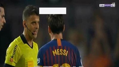ميسي يرفض مصافحة حكم مباراة برشلونة وجيرونا (فيديو)
