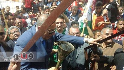 إيقاد الشعلة بقرية «نزلة الشوبك» احتفالا بالعيد القومي للجيزة