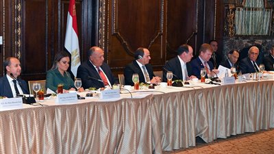 5 لقاءات في أول يوم عمل رئاسي بنيويورك.. السيسي يلتقي وزير خارجية الإمارات.. رئيس المجلس الأوروبي ومستشار النمسا.. رئيس البنك الدولي.. مديرة صندوق النقد.. وقيادات كبرى الشركات الأمريكية