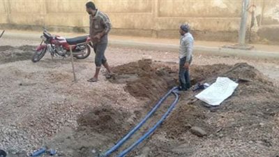 كسر ماسورة مياه بمنطقة شرق الإسكندرية