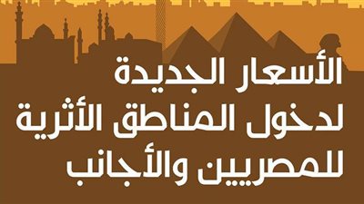 الأسعار الجديدة لدخول المناطق الأثرية للمصريين والأجانب | إنفوجراف