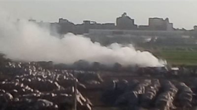 اندلاع حريق هائل داخل شونة تخزين القطن بطنطا| صور