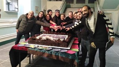 خالد الصاوى وصابرين فى كواليس أول يوم تصوير 