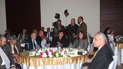 وزيرة الثقافة تشهد الاحتفال بمئوية المشير محمد علي فهمي بمعرض الكتاب | صور