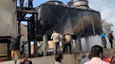 إخماد حريق شب داخل مصنع قها للأغذية المحفوظة بالقليوبية | صور