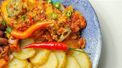 طريقة عمل دجاج بالمستردة والكمون