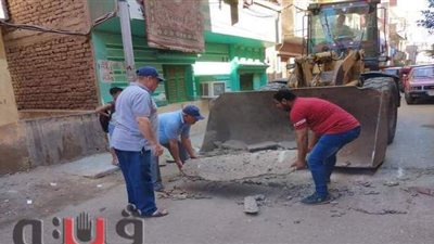إزالة المطبات العشوائية بشوارع السنطة في الغربية | صور