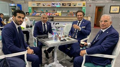 كواليس وصول بعثة بيراميدز مطار القاهرة قبل السفر للمغرب | صور