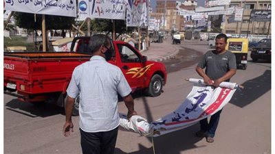 رفع 552 إشغالاً وإزالة اللافتات الإعلانية المخالفة بالبحيرة