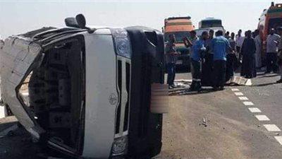 إصاية  5 سيدات في حادث إنقلاب سيارة في المنصورة