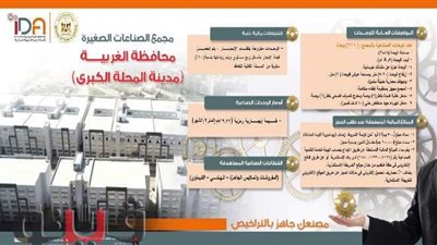 محافظة الغربية توفر فرص عمل للشباب بطرح 611 وحدة بالمجمع الصناعي بالمحلة