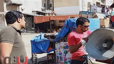 مصادرة 7 مكبرات صوت لمكافحة استخدامها من الباعة الجائلين ببورسعيد