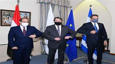 أدان الأعمال التركية غير الشرعية.. تفاصيل البيان المشترك لقادة مصر وقبرص واليونان