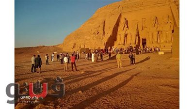 تطبيق  الإجراءات الاحترازية أثناء حضور تعامد الشمس بمعبد أبو سمبل