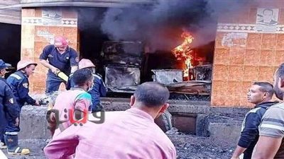 السيطرة على حريق التهم مخزن أجهزة كهربائية في الشرقية | صور
