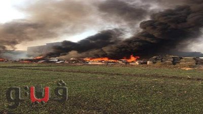 حريق هائل يلتهم شونة خردة في زفتى والحماية المدنية تكافح النيران | صور