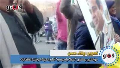 مواطنون يهتفون «بنحبك يا سيسي» أمام الهيئة الوطنية للانتخابات (فيديو)