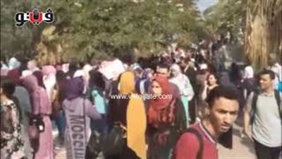 إقبال كثيف على جامعة حلوان في ثاني أيام الدراسة (فيديو)