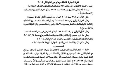 اعتماد الموازنة التقديرية للغرف التجارية لمحافظة سوهاج لـ 2014