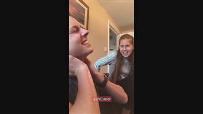 بالفيديو.. شاب يصيب شقيقته بالرعب