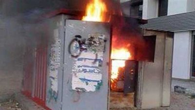 النيران تلتهم محول كهرباء بالقرب من فيلا محافظ الفيوم