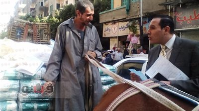 بالصور.. عضو الرقابة الإدارية يطارد حنطورا محملا بالسكر في الجيزة