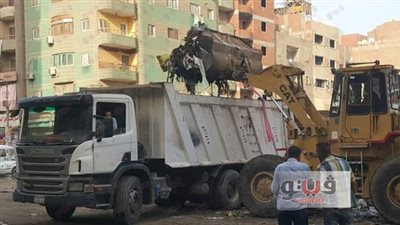 بالصور.. رفع 1200 طن قمامة من شوارع شبرا الخيمة