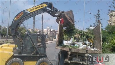 بالصور.. رفع 20 طن قمامة من شوارع جمصة في الدقهلية