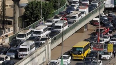 كثافات مرورية بكوبرى عباس في اتجاه المنيل