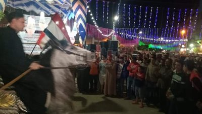 رقص بالخيول باحتفالية فوز السيسي في دمياط (صور)