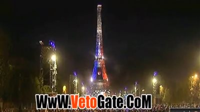 بالفيديو.. برج إيفل يتزين بعلم فرنسا احتفالاٌ بالصعود للنهائي