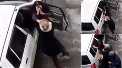 بالفيديو.. «خناقة حريمي» وشد شعر على مكان لوقوف السيارات