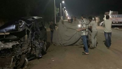 مصرع سائق إثر تصادم سوزوكي مع سيارة نقل بطريق السنطة في الغربية (صور)
