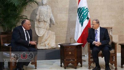 وزير الخارجية يسلم رئيس لبنان رسالة تضامن من السيسي