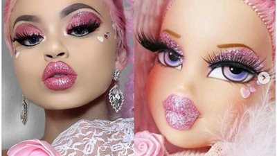 محبات المكياج يحولن أنفسهن إلى دمية «براتز» في تحد جديد