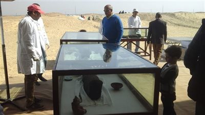 اكتشاف مقبرة أثرية في تونا الجبل بالمنيا (فيديو وصور)